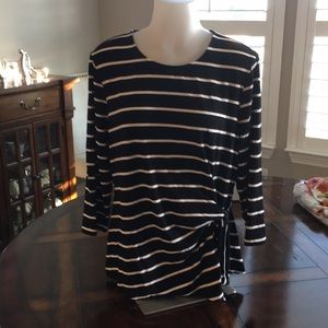 Chicos black and white top